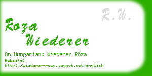 roza wiederer business card